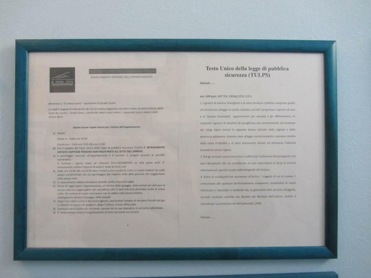 Apartament A Mmari Semu - Scala Dei Turchi Realmonte Zewnętrze zdjęcie